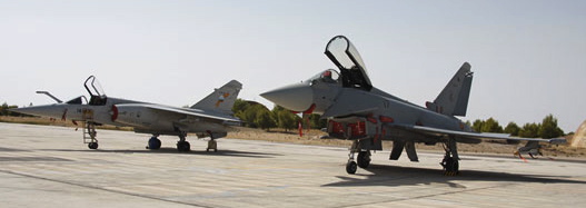 Varios Eurofighter en la base aérea de Albacete / Foto: Ministerio de Defensa