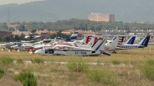 Aviones abandonados en el Aeropuerto de Sabadell / Foto: AeroTendencias.com