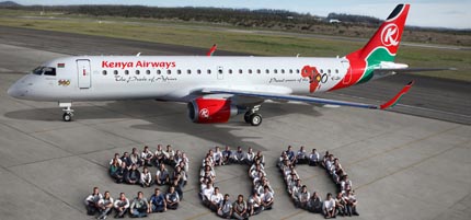 Kenya Airways tiene 12 aviones Embraer