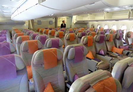 Asientos de clase económica del A380