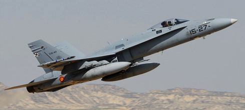 F-18 del Ala 15 durante el ejercicio Tormenta / Foto: Ministerio de Defensa