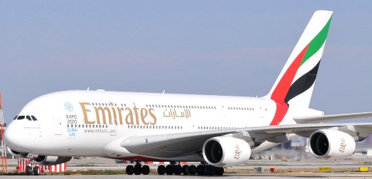 A380 de Emirates, en el aeropuerto de Barcelona el 24-2-2013