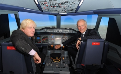 El alcalde de LOndres, Boris Johnson, y el presidente de Emirates, Tim Clark