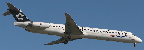 El MD-82 de Spanair (EC-HFP) fotografiado en Barcelona un mes antes del accidente / Foto: AeroTendencias.com