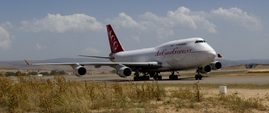 El primer de gran tamaño que llega a Teruel es un carguero 747 de Air Cargo Germany