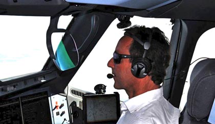 Fabrice Brégier, durante el vuelo / Foto: Airbus