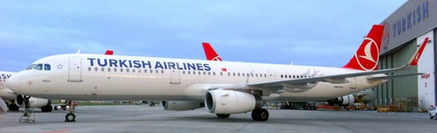El A321 de Turkish Airlines, con el dispositivo aerodnámico / Foto: Airbus