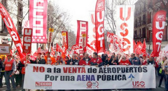 Protesta contra la privatización / Foto: Aena