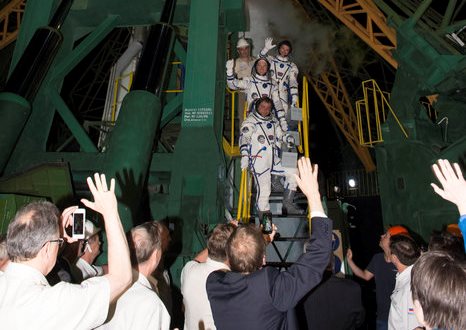Los astronautas, poco antes de viajar a la ISS / Foto: ESA