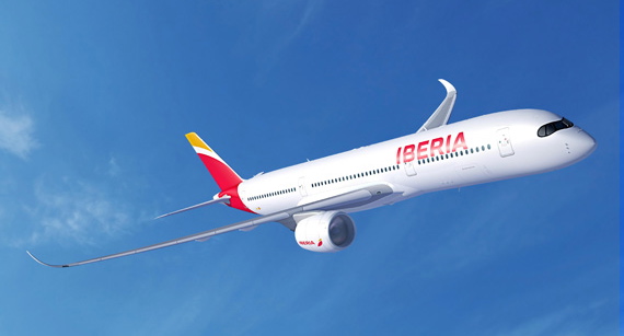 Imagen virtual del A350 con los colores de iberia