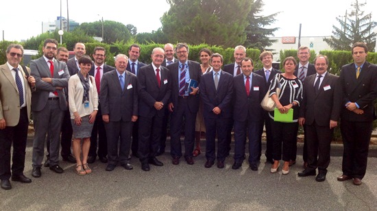 Los miembros de la delegación empresarial, en Toulouse