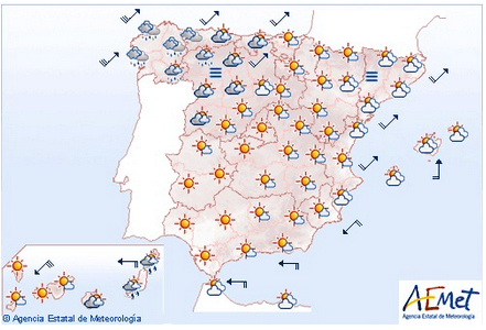 Mapa meteorológico de AEMET