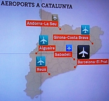 Mapa de lo aeropuertos catalanes