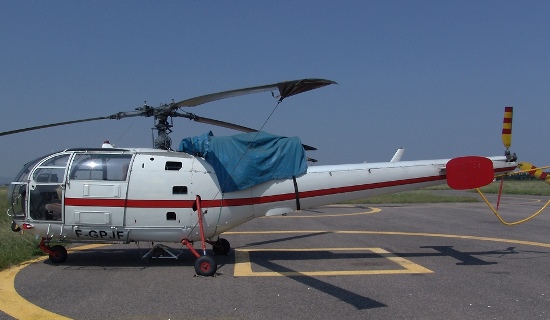 El helicóptero siniestrado, en el aeropuerto de Perpignan (Francia) en junio de 2005/ Foto: Xavier Pou