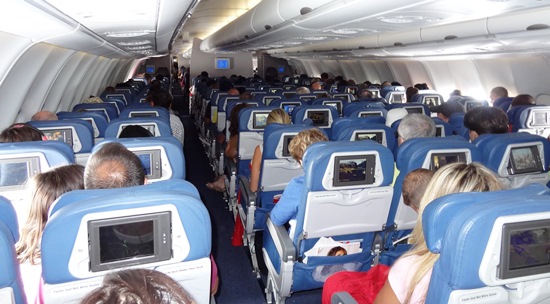 Pasajeros de un vuelo de Delta de Barcelona a Nueva York / Foto: JFG