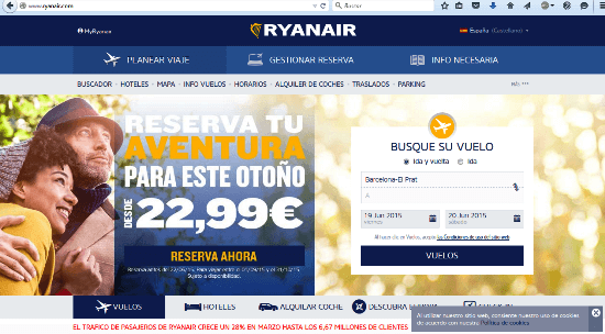 web de Ryanair