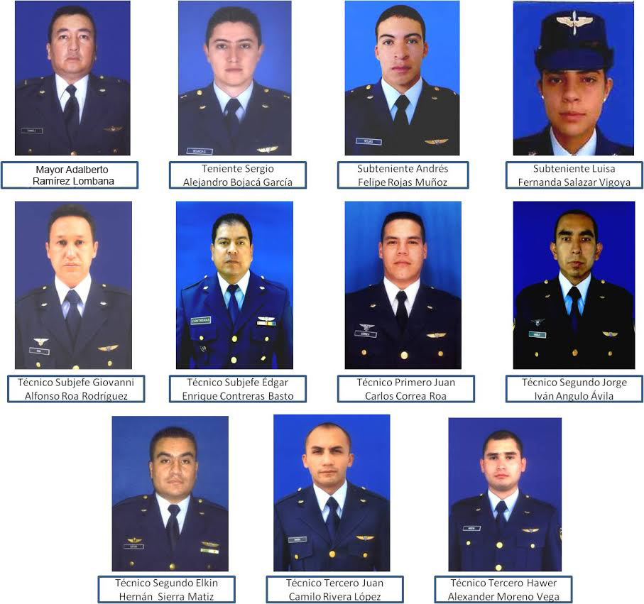 Fotos de los militares fallecidos / Fuerza Aérea Colombiana