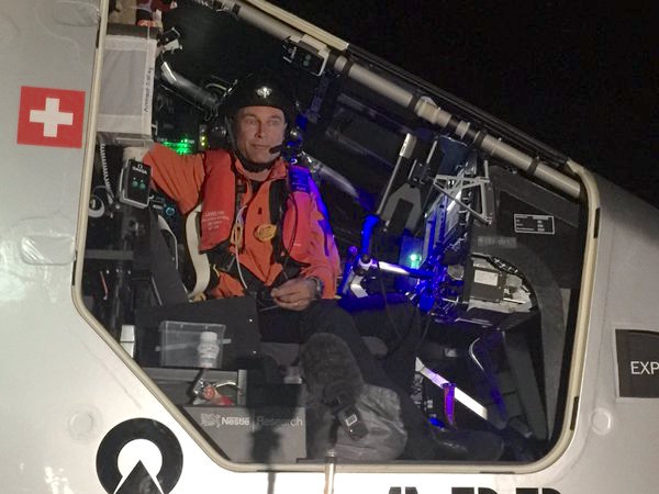 Bertrand Piccard, hoy antes de iniciar el vuelo