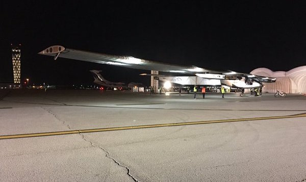 El Solar Impulse 2, en el aeropuerto de Dayton