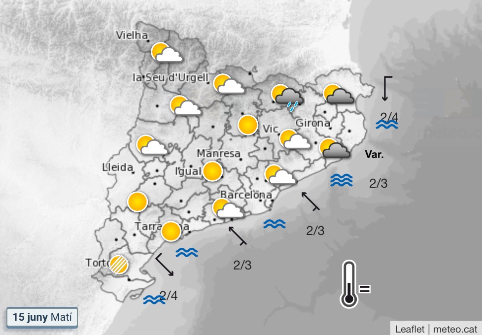 Previsión del tiempo para hoy de Meteocat