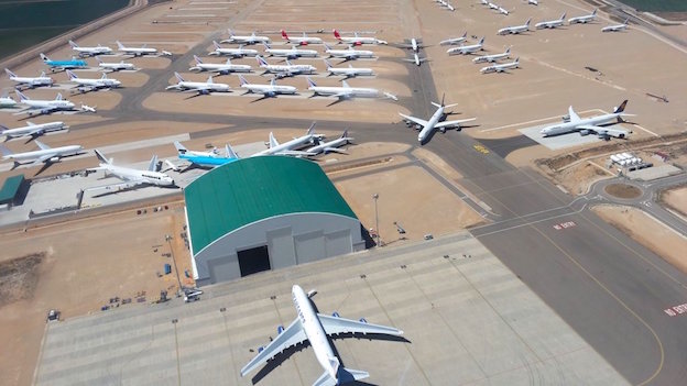 El hangar de Tarmac en el Aeropuerto de Teruel