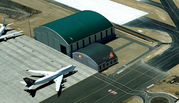 Imagen virtual del hangar y la nave adosada / Grupo Bertolín