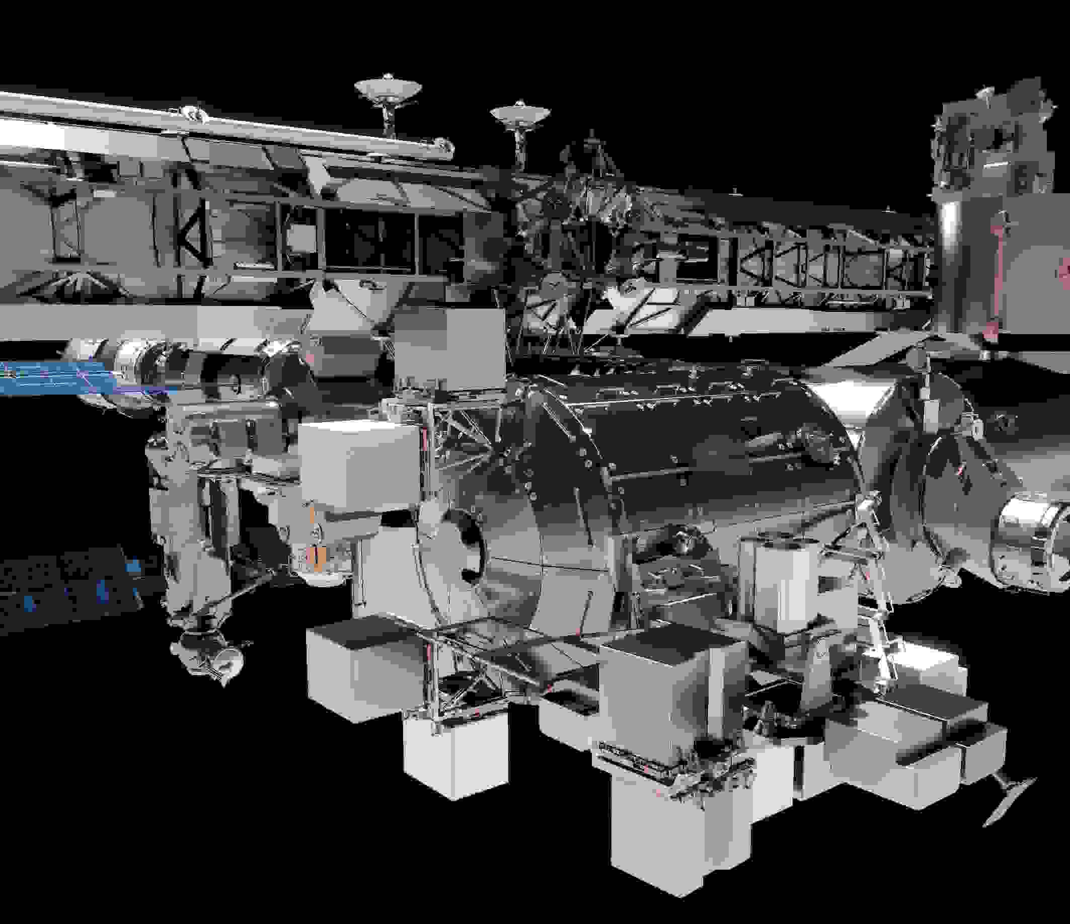 Visión artística de la plataforma Bartolomeo, que estará junto al módulo Columbus de la ISS / Airbus Defence and Space